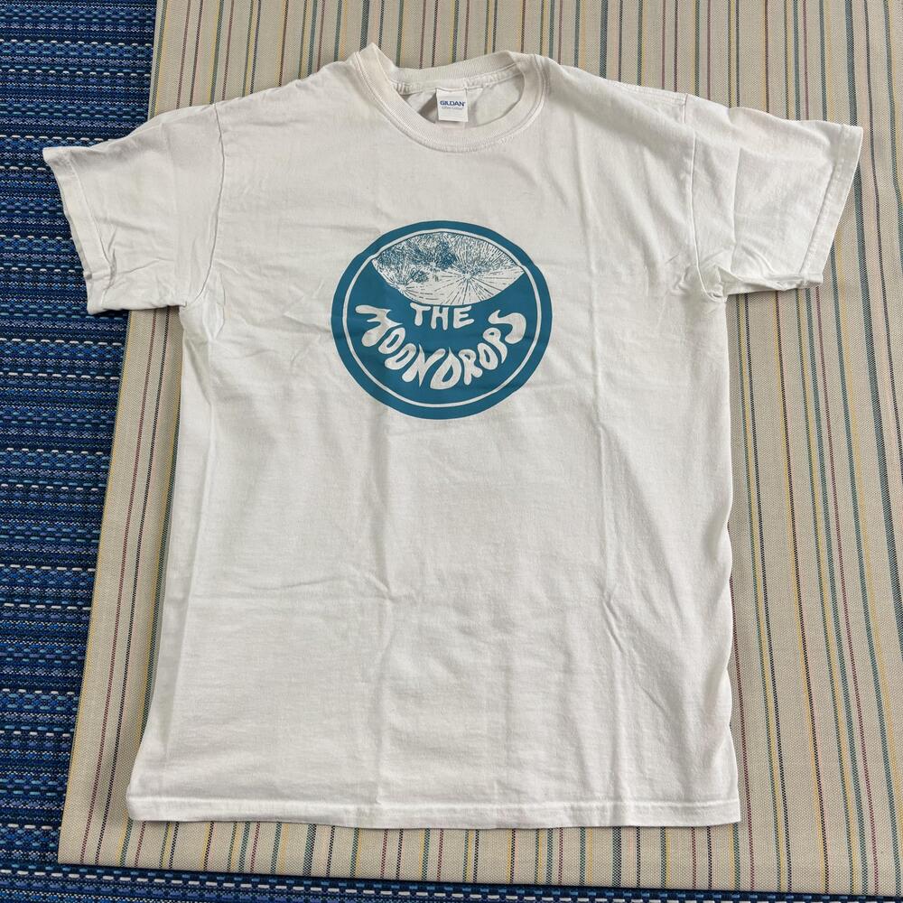 The Moondrops Shirt Mens Medium White Gildan Ultra Cotton Logo Graphic Tee